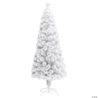 VidaXL 7' White Fiber Optic Artificial Christmas Tree with LED Lights