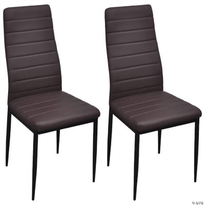 vidaXL Dining Chairs 2 pcs Brown Faux Leather kitchen chairs