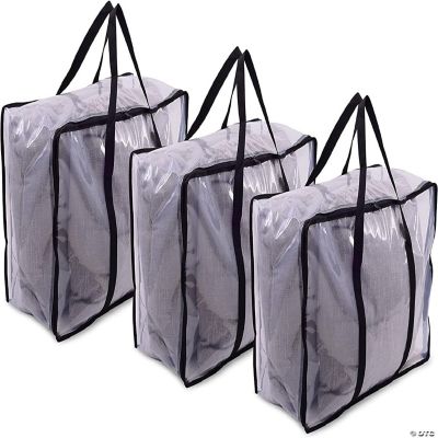 Zenpac- Clear Storage Bags - Zippered Heavy Duty Totes with Handles ...