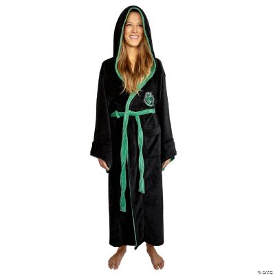 Harry Potter Slytherin Hooded Bathrobe for Adults One Size Fits Most