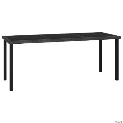 vidaXL Patio Dining Table Black 70.9"x27.6"x28.7" Poly Rattan