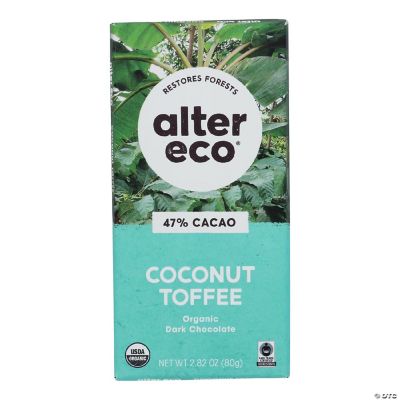 Alter Eco Americas Organic Chocolate Dark Coconut Toffee 2.82 oz Bars