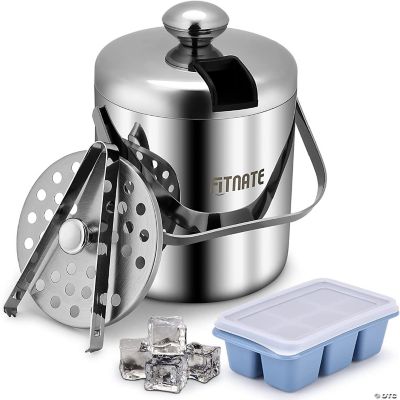 FITNATE Stainless Steel Ice Bucket Set with Strainer 1.5L