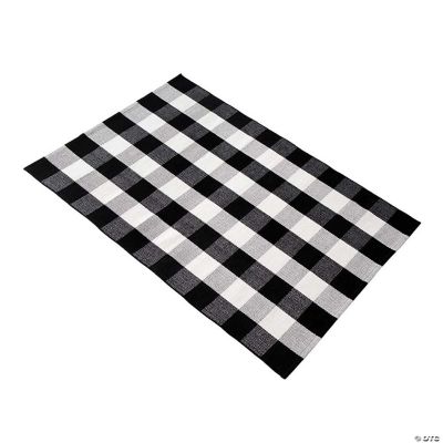 B&B Buffalo Plaid Runner Rug, Black and White (36" x 60") Oriental