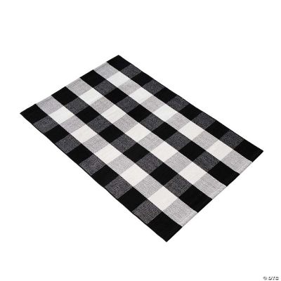 B&B Buffalo Plaid Runner Rug, Black and White (28" x 44") Oriental