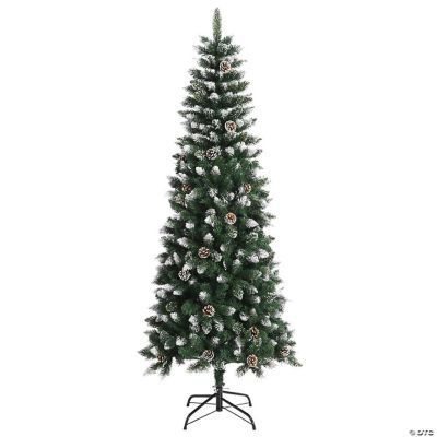VidaXL Green/White PVC/Steel Artificial Christmas Tree with Stand