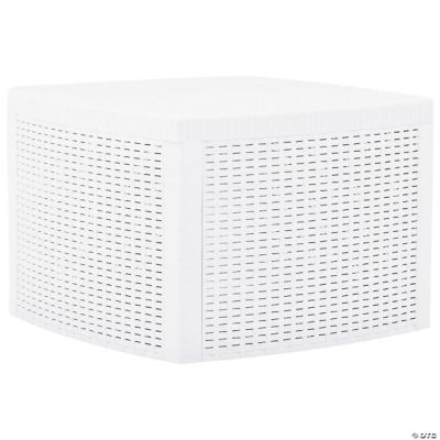 vidaXL Side Table White 21.3"x21.3"x14.4" Plastic Oriental Trading