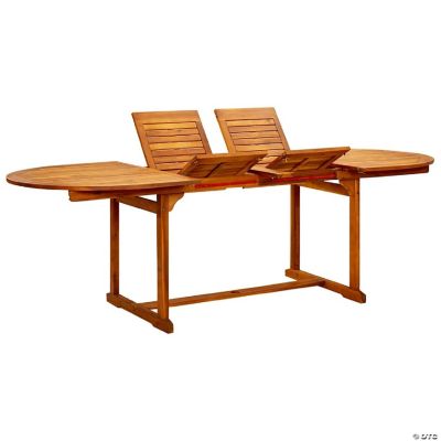 vidaXL Outdoor Dining Table (63"94.5")x39.4"x29.5" Solid Acacia Wood