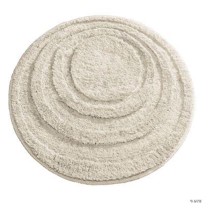 mDesign Round Microfiber Bathroom Spa Mat, Accent Rug, Machine Washable