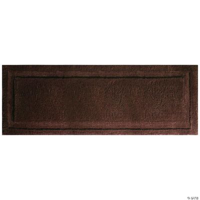 mDesign Large Bath Mat Runner - Non-Skid Bathroom Runner Rug - Chocolate Brown