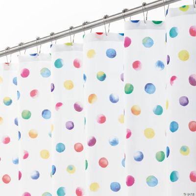 mDesign Watercolor Dots Fabric Shower Curtain 72" x 72" Multi Bright