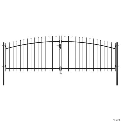 vidaXL Double Door Fence Gate with Spear Top 157.5"x78.7"