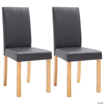vidaXL Dining Chairs 2 pcs Gray Faux Leather dining room chairs
