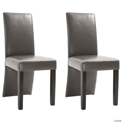 vidaXL Dining Chairs 2 pcs Gray Faux Leather dining room chair
