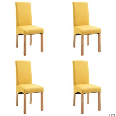 vidaXL Dining Chairs 4 pcs Yellow Fabric dinner chair Oriental Trading