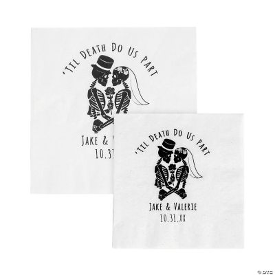 Bulk 50 Pc. Personalized Halloween Wedding Napkins Oriental Trading