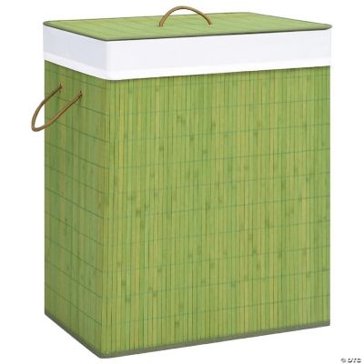 vidaXL Bamboo Laundry Basket Green 26.4 gal Oriental Trading