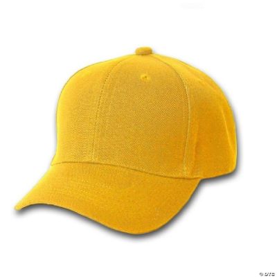 Set of 3 Plain Baseball Cap - Blank Hat with Solid Color and (Yellow ...