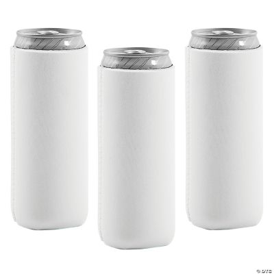 12 PC 6.5 DIY White Slim Can Coolers