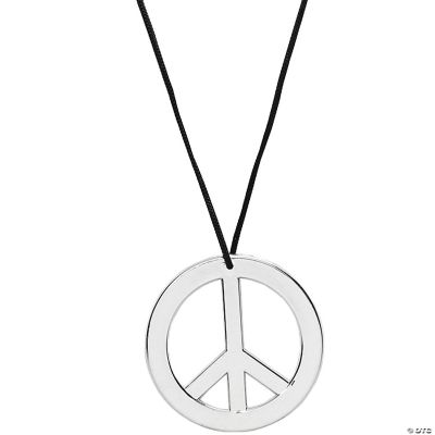 Skeleteen Silver Peace Sign Pendant - 1960s 1970s Hippie Party Accessories Necklace  1 Piece Ap B07gjshmp7
