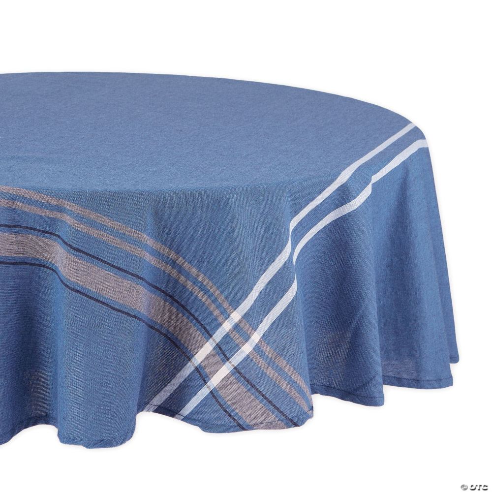 Blue French Chambray Tablecloth 70 Round