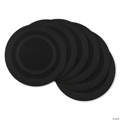 Black Round Pvc Doubleframe Placemat (Set Of 6) Oriental Trading