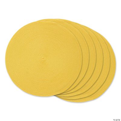 Yellow Round Polypropylene Woven Placemat (Set Of 6) Oriental Trading