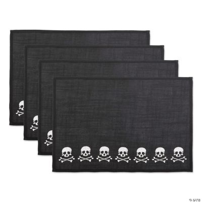 Skulls Embroidered Placemat (Set Of 4) Oriental Trading