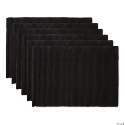 Black Ribbed Placemat (Set Of 6)