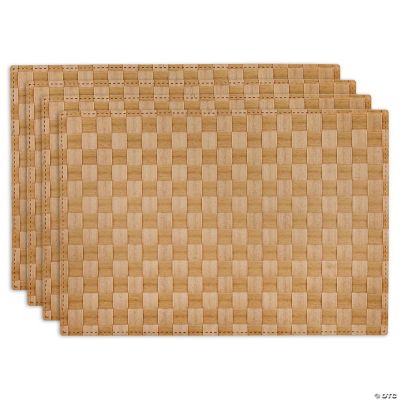 Natural Basketweave Rectangle Woven Placemat (Set Of 4) Oriental Trading