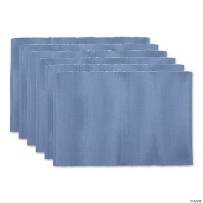 Stonewash Blue Placemat Set, 13X19", 6 Piece Oriental Trading