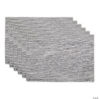 Black And Off-White Tonal Recycled Cotton Slubby Rib Placemat (Set Of 6 ...