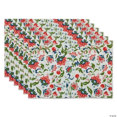 Garden Floral Print Outdoor Placemat (Set Of 6) Oriental Trading