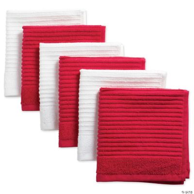 Maroon Striped Cotton Terry Dishcloth main image 1