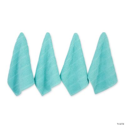DII Luxury Barmop Collection - Set Di 4 Strofinacci Da Cucina, 40x48 Cm, Cotone, Design Chevron Nero