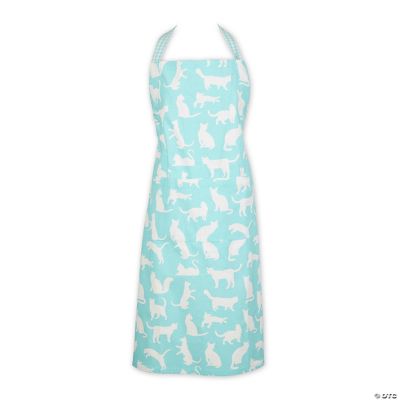Aqua Cat Print Chef Apron | Oriental Trading