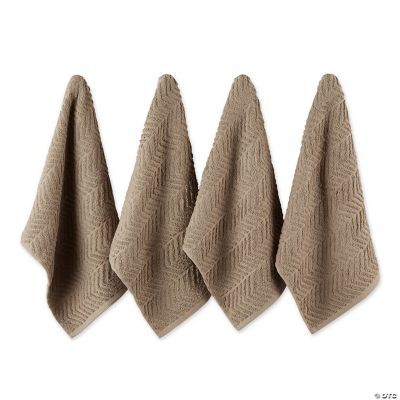 DII Luxury Barmop Collection: Set 4 Strofinacci In Cotone Nero Con Motivo Chevron, 40,6x48,3 Cm - 2