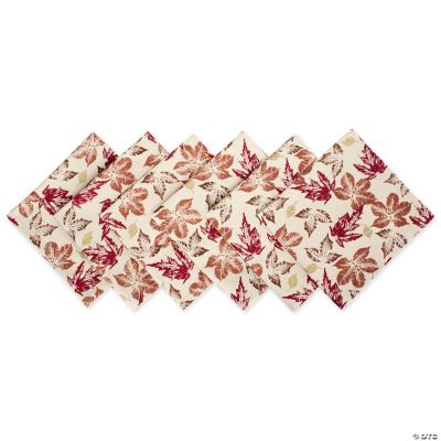 Fall Leaves Dinner Table Napkins 6 Set