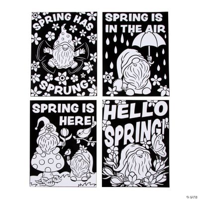 Color Your Own Spring Gnome Fuzzy Posters - 12 Pc.