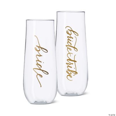 Plastic 10 oz. Champagne Cups for Bachelorette Parties, Weddings and