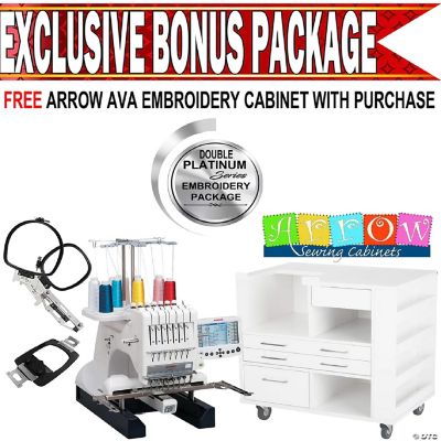 Janome MB7 SevenNeedle Embroidery Machine w/ Double Platinum
