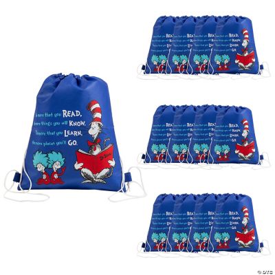 Fun Seuss The Cat in the Hat Drawstring Bags 12 Oriental Trading