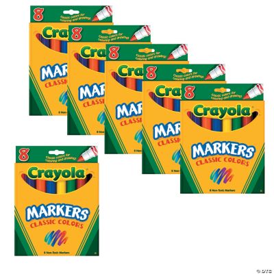 Bulk 12 Boxes of Crayola® Conical Tip Classic Markers - 8 Colors