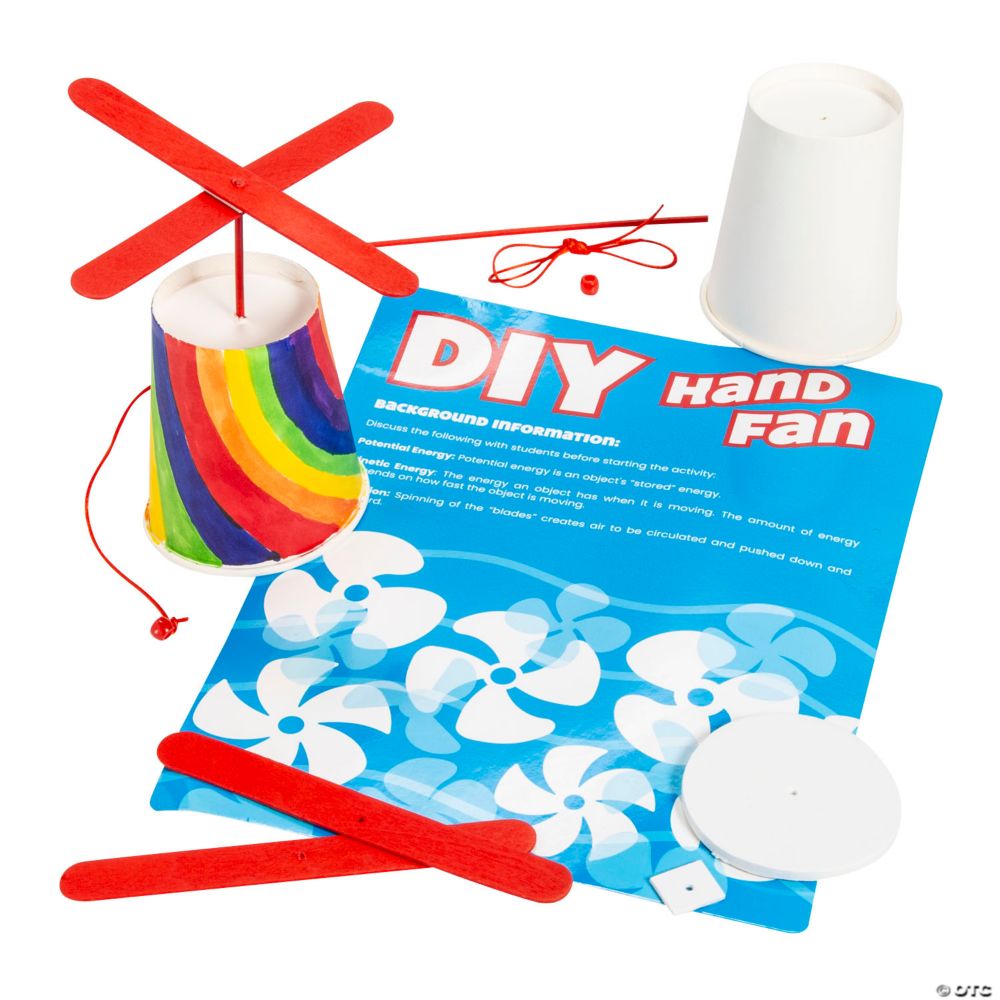 DIY STEAM Hand Fan Activity Learning Challenge Craft Kit - Makes 12 Black