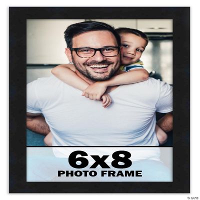 CustomPictureFrames.com 6x6 Frame Black Picture Frame Modern Photo Frame  Includes UV Acrylic Front Acid Free Foam Backing Board Hanging Hardware no