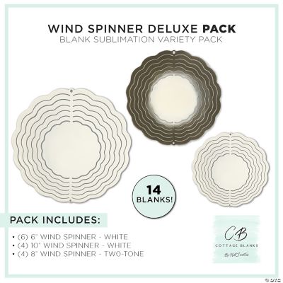 Steel Sublimation Blank 8 Inch Wind Spinner 6 Pack for Sublimation Printing  and UV Printing 