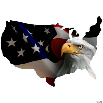 Usa shape with eagle on flag small wall art