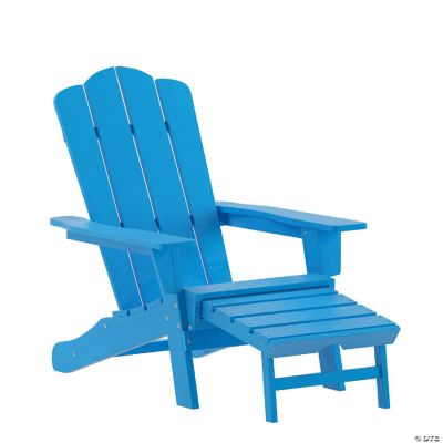 Merrick Lane Ridley Poly Resin Adirondack Chair With Cup Holder And   14361246