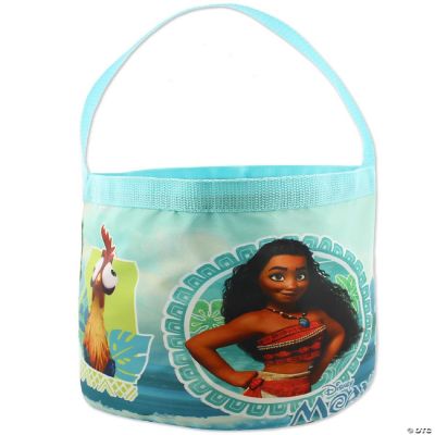 Moana Maui Girls Collapsible Nylon Gift Basket Bucket Toy Storage Tote Bag  (One Size, Blue)