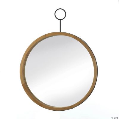 Nikki Chu Eva Round Wood Mirror With Hook